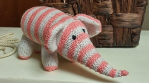 Striped Knitted Elephant